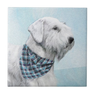 Sealyham Terrier Painting - Cute Original Hund Art Kakelplatta