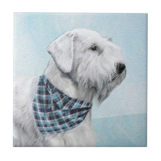 Sealyham Terrier Painting - Cute Original Hund Art Kakelplatta (Framsidan)