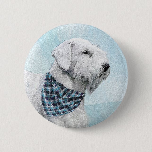 Sealyham Terrier Painting - Cute Original Hund Art Knapp (Framsida)