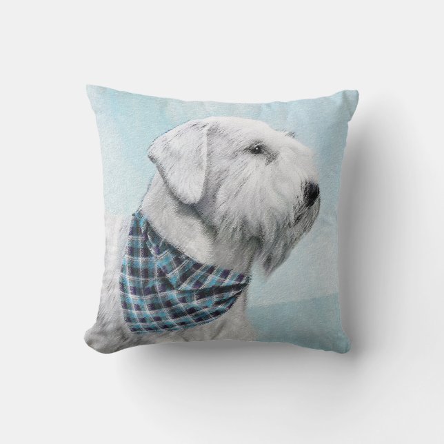 Sealyham Terrier Painting - Cute Original Hund Art Kudde (Framsida)