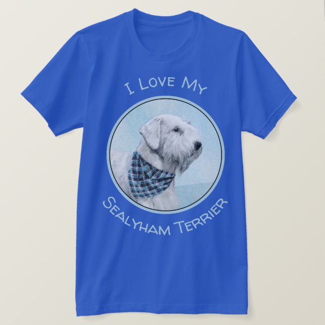 Sealyham Terrier Painting - Cute Original Hund Art T Shirt (Design framsida)