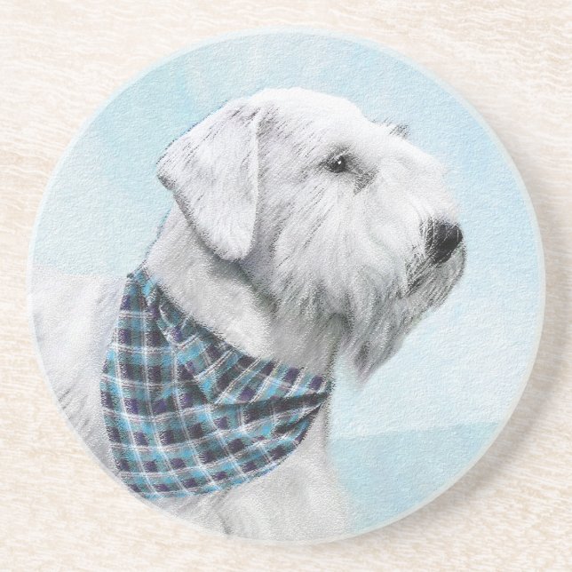 Sealyham Terrier Painting - Cute Original Hund Art Underlägg (Framsidan)