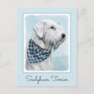 Sealyham Terrier Painting - Cute Original Hund Art Vykort