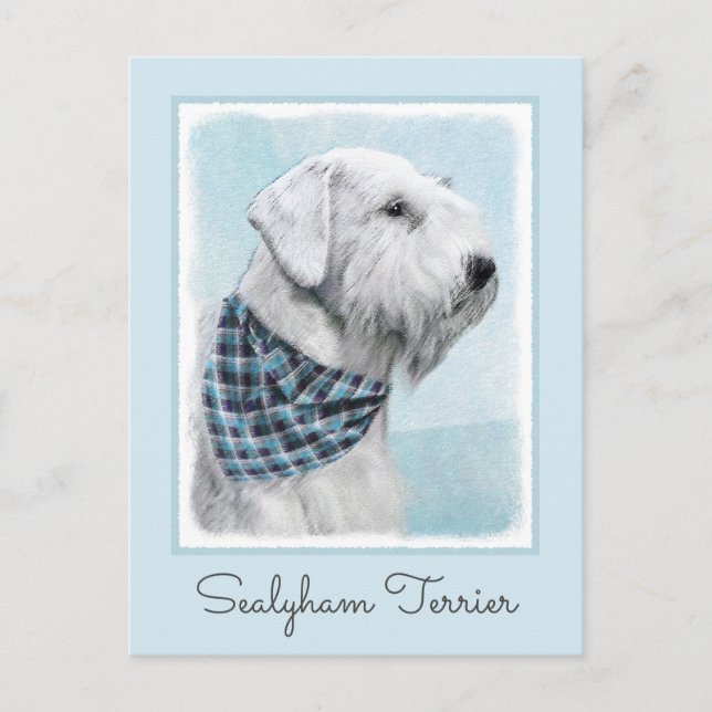 Sealyham Terrier Painting - Cute Original Hund Art Vykort (Framsida)