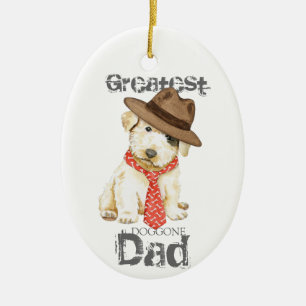 Sealyham Terrier Pappa Ceramic Ornamic Julgransprydnad Keramik