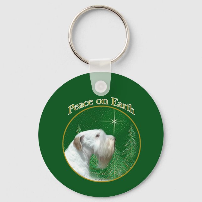 Sealyham Terrier Peace on Earth Nyckelring (Framsida)