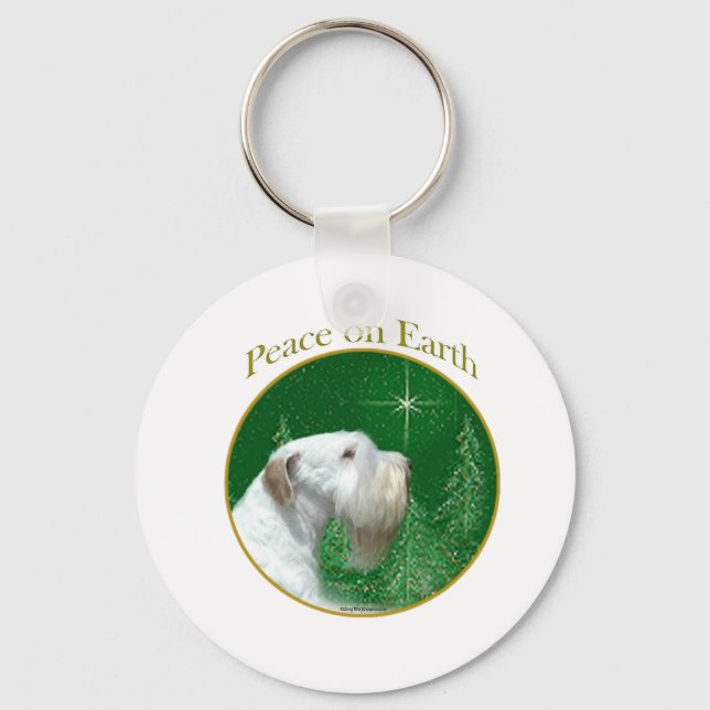 Sealyham Terrier Peace on Earth Nyckelring (Framsida)