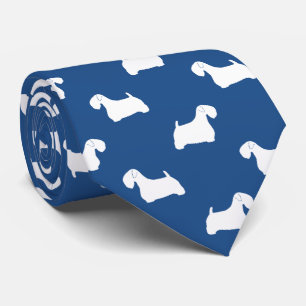 Sealyham Terrier Silhouettes Hundar Mönster Blue Slips