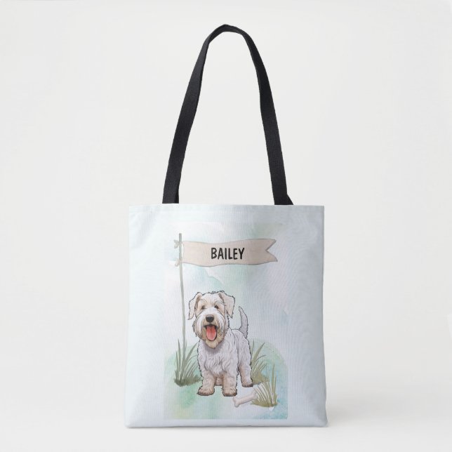 Sealyham Terrier Watercolor Personalized Dog Tygkasse (Framsida)