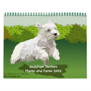 Sealyham Terriers Ställen och Ansikte 2012 Kalender