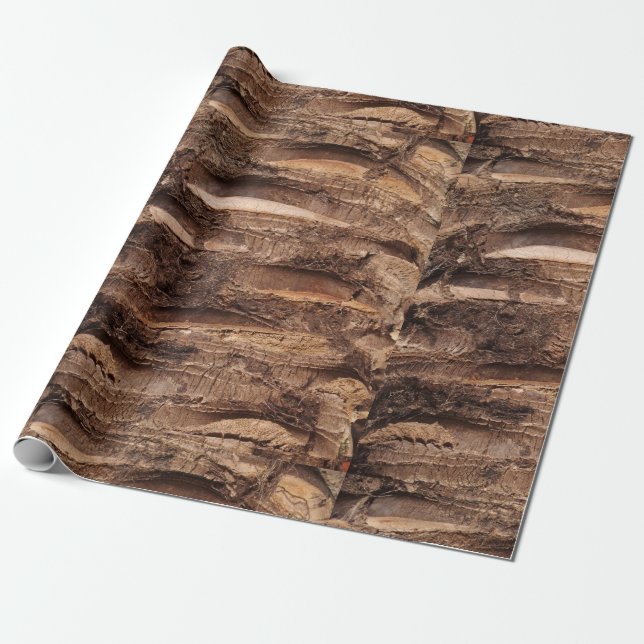 SEAM-MATCHAR: Handflatan Träd Bark Wrapping Papper Presentpapper (Utrullad)