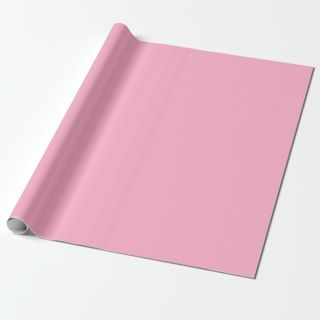 SEAM-MATCHAR: Valentine Wrapping Papper Solid Rosa Presentpapper (Utrullad)
