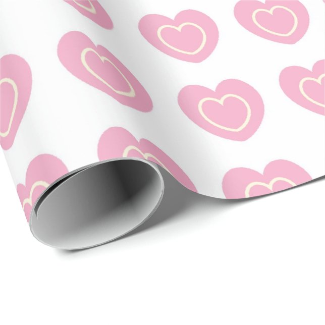 SEAM MATCHES: Valentine Heart Rand WrappingPaper Presentpapper (Rullad Hörn)