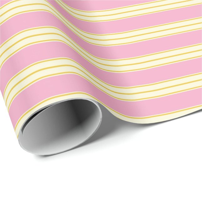 SEAM MATCHES: Valentine Wrapping Papper Stripe Presentpapper (Rullad Hörn)