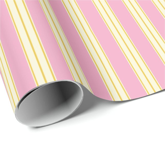 SEAM MATCHES: Valentine Wrapping Papper Stripe Presentpapper (Rullad Hörn)