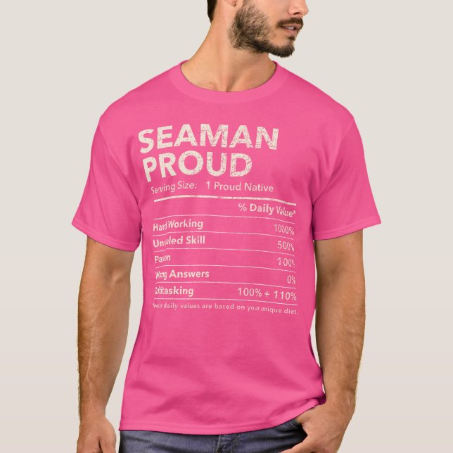 Seaman Texas Stolta Näringsfakta T Shirt (Framsida)