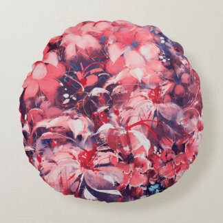 seamless abstract flowers, oil painting style, ill rund kudde