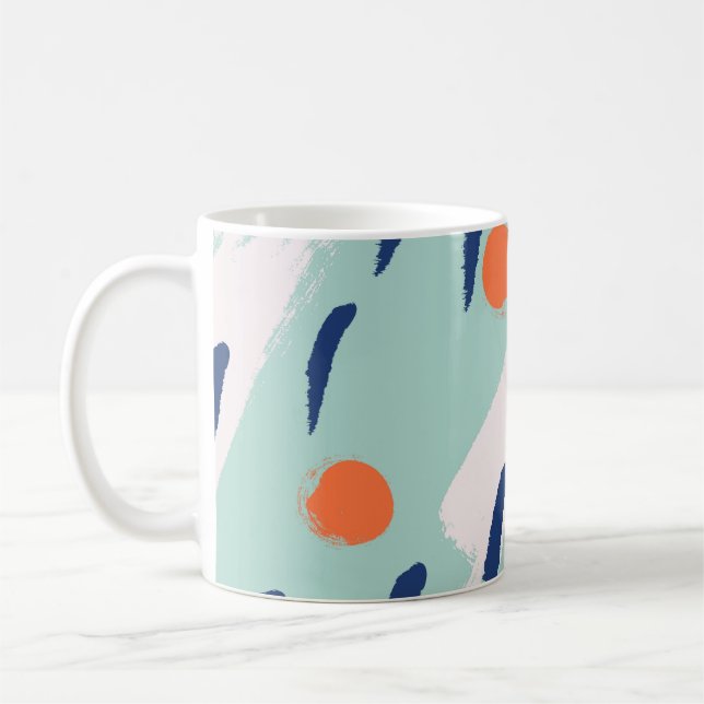 Seamless abstract hand drawn brushstroke shapes pa kaffemugg (Vänster)