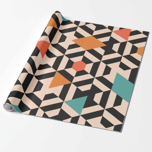 Seamless abstract pattern of geometric shapes. Geo Presentpapper (Utrullad)