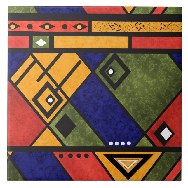 Seamless african ethno Traditional struktur mönste Kakelplatta (Framsidan)