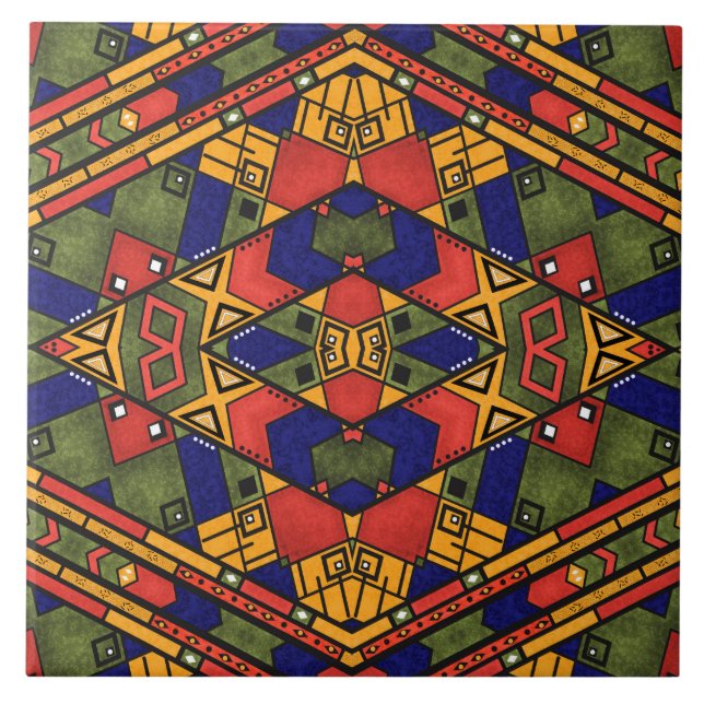 Seamless african ethno Traditional struktur mönste Kakelplatta (Framsidan)