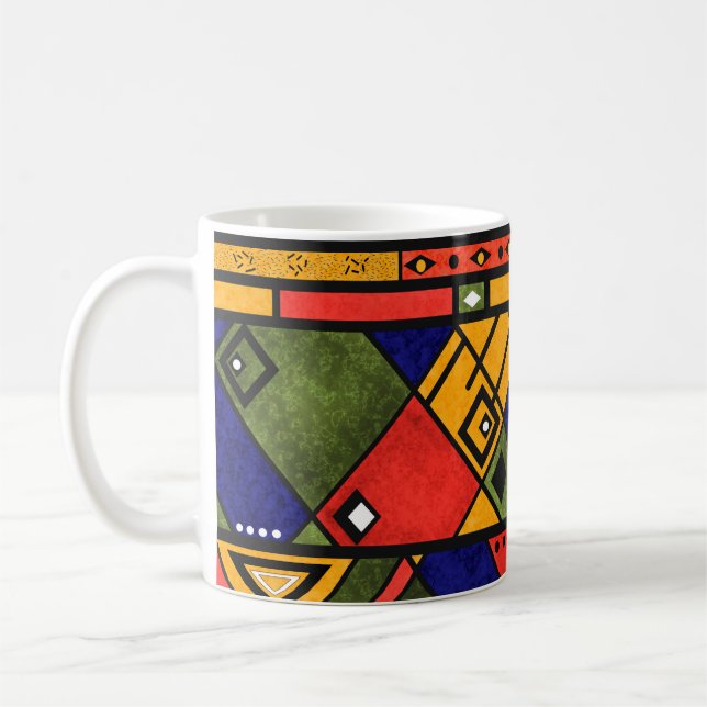 Seamless african ethno traditionell struktur mönst kaffemugg (Vänster)