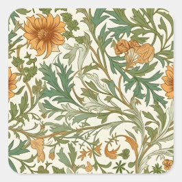 Seamless Arts and Crafts style repeating pattern Fyrkantigt Klistermärke