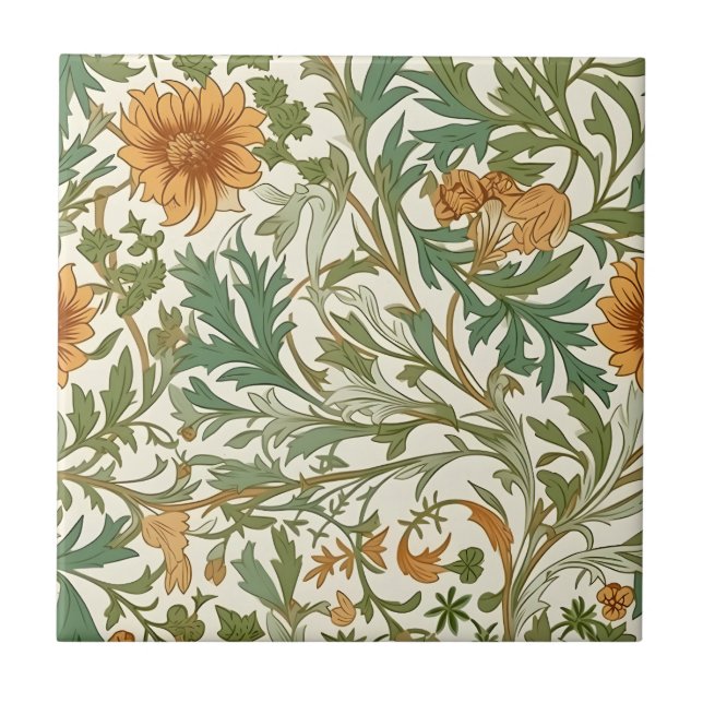 Seamless Arts and Crafts style repeating pattern Kakelplatta (Framsidan)