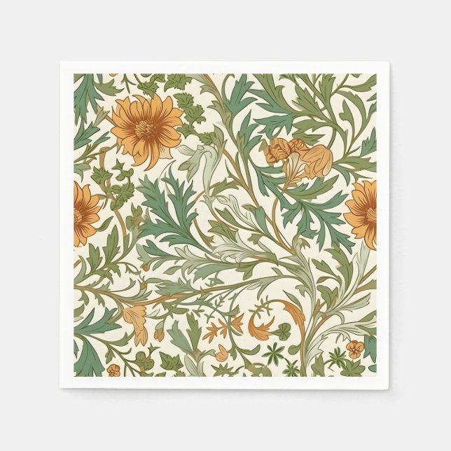 Seamless Arts and Crafts style repeating pattern Pappersservett (Framsidan)