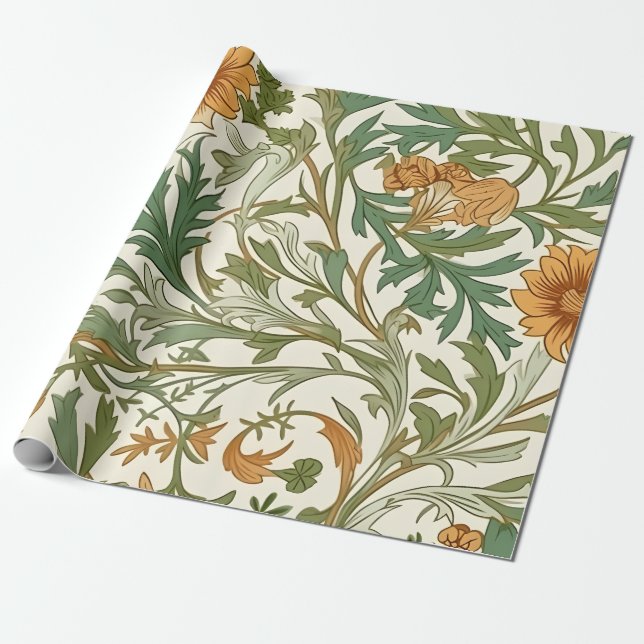 Seamless Arts and Crafts style repeating pattern Presentpapper (Utrullad)