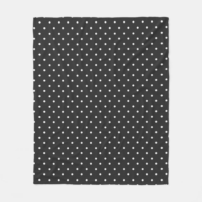 Seamless black and white polka dot pattern  fleecefilt (Framsidan)