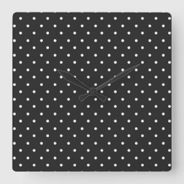 Seamless black and white polka dot pattern  fyrkantig klocka