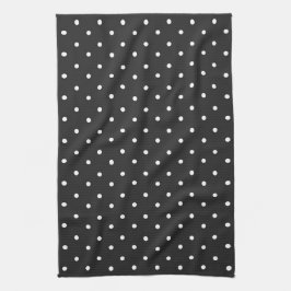 Seamless black and white polka dot pattern  kökshandduk