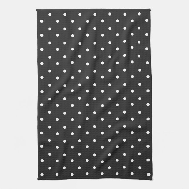 Seamless black and white polka dot pattern  kökshandduk (Vertikal)