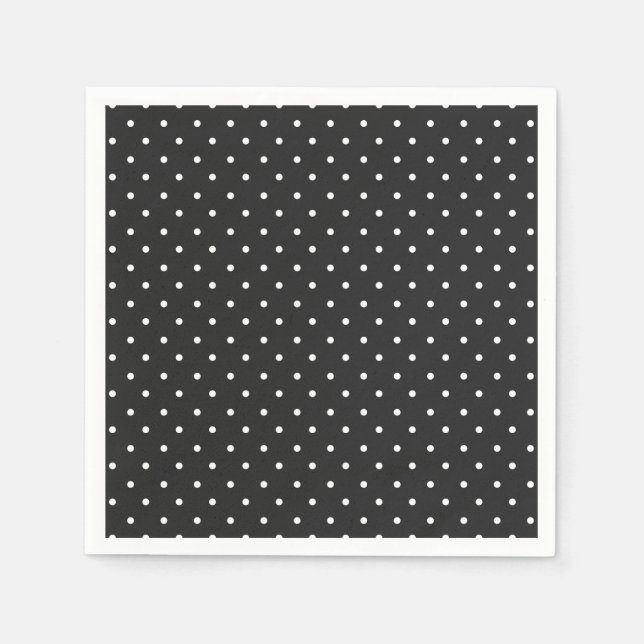Seamless black and white polka dot pattern  pappersservett (Framsidan)