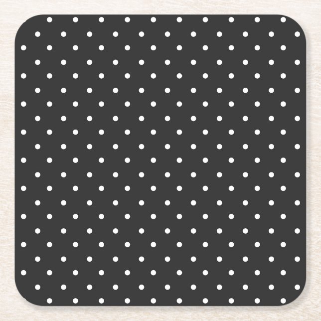 Seamless black and white polka dot pattern  underlägg papper kvadrat (Framsidan)