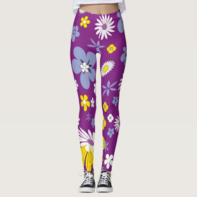 Seamless blommönster leggings (Framsida)