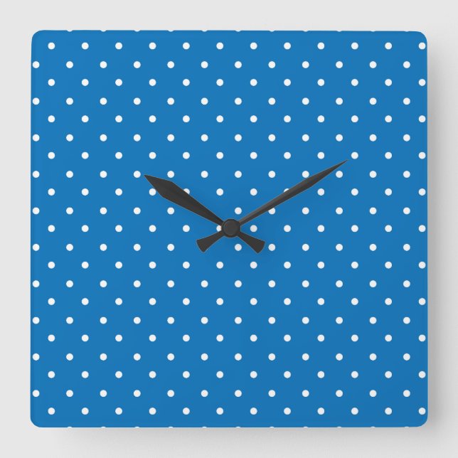 Seamless blue background polka dot pattern  fyrkantig klocka (Framsida)