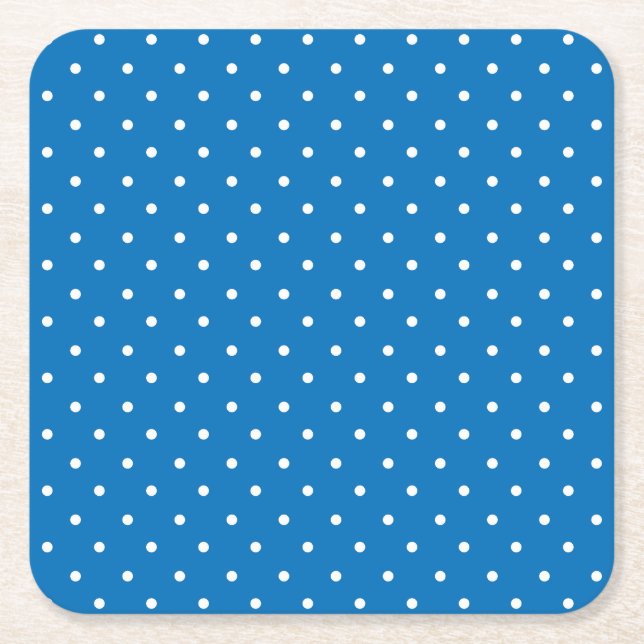 Seamless blue background polka dot pattern  underlägg papper kvadrat (Framsidan)