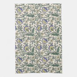 Seamless blue, yellow, and white floral pattern  kökshandduk