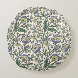 Seamless blue, yellow, and white floral pattern  rund kudde