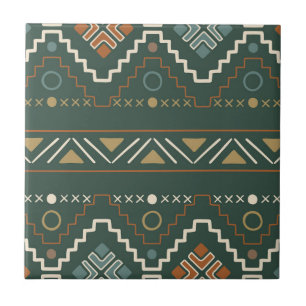 Seamless Boho Tribal Mönster Kakelplatta