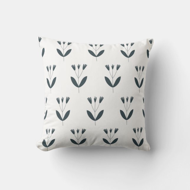 seamless botanical  pattern  with plants in monoch kudde (Framsida)