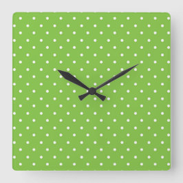 Seamless  bright lime polka dot pattern  fyrkantig klocka