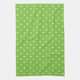 Seamless  bright lime polka dot pattern  kökshandduk