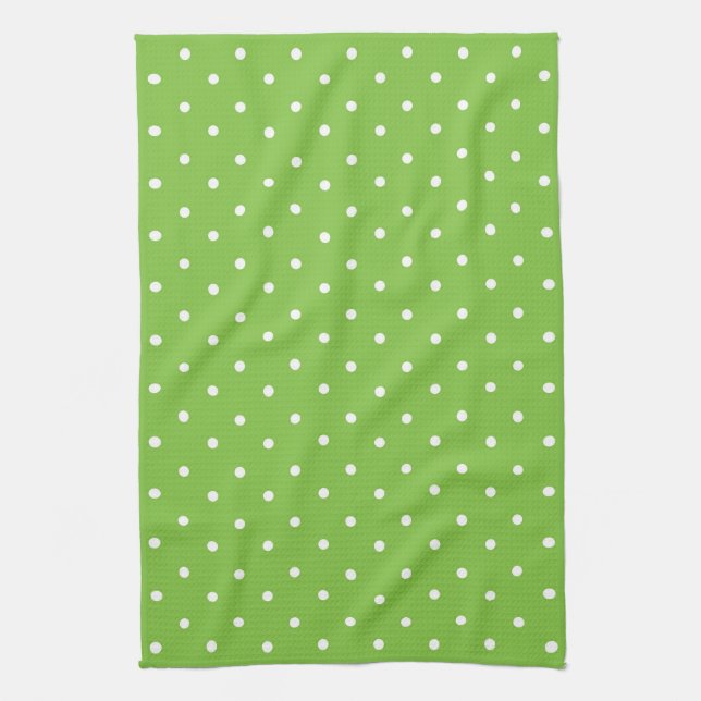 Seamless  bright lime polka dot pattern  kökshandduk (Vertikal)