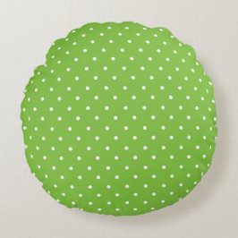 Seamless  bright lime polka dot pattern  rund kudde