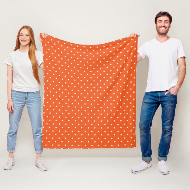 Seamless  bright orange background polka dot fleecefilt (På plats)