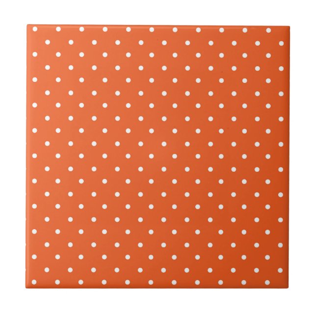 Seamless  bright orange background polka dot kakelplatta (Framsidan)