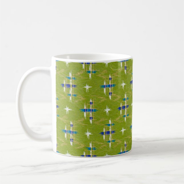 Seamless Chiyogami Japansk Ris Papper Motif Kaffemugg (Vänster)